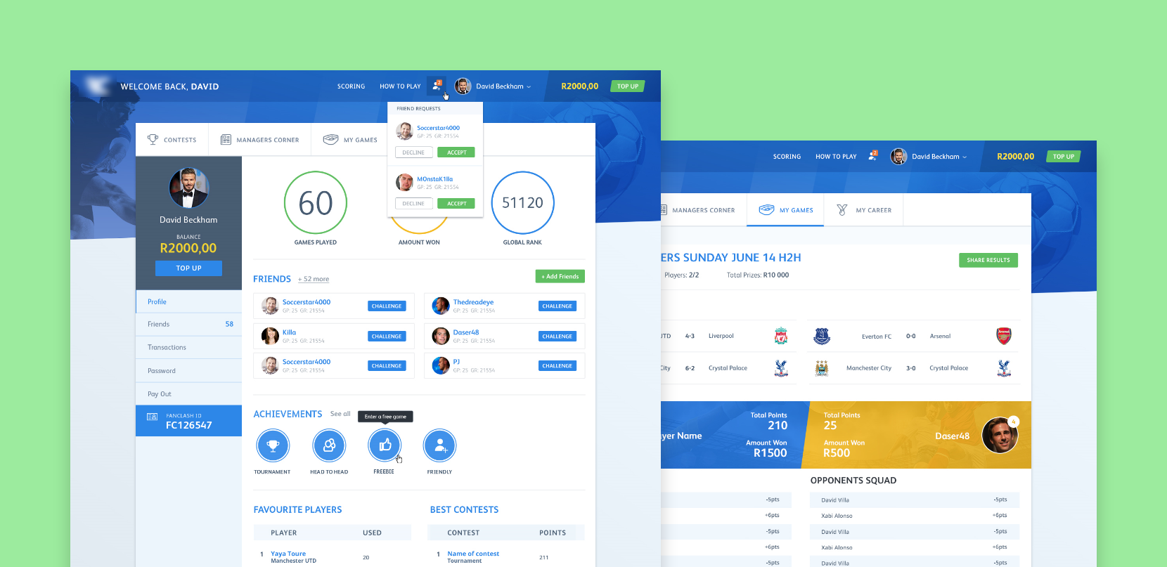 Football Webpage Design